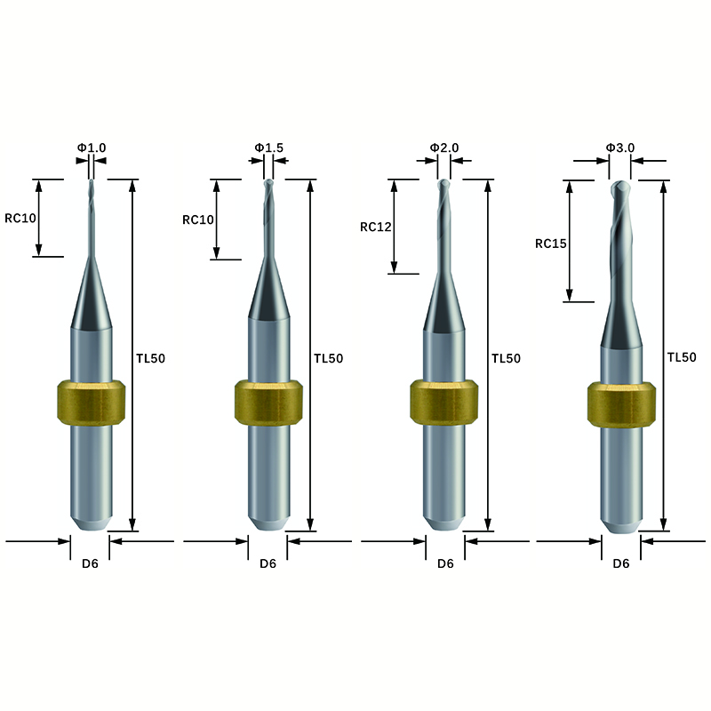 Ball size of metal burs for imes icore 350i 