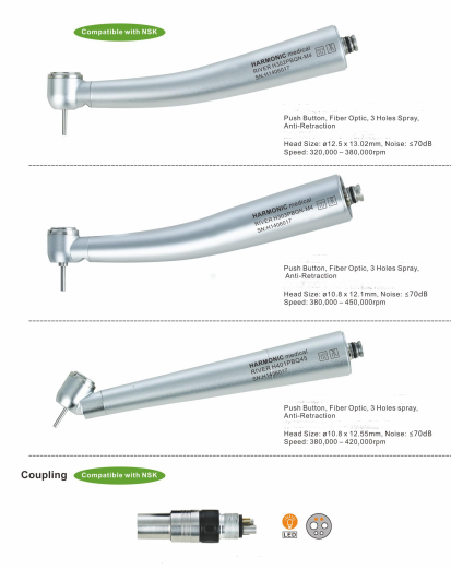 Fiber optic handpiece size specification
