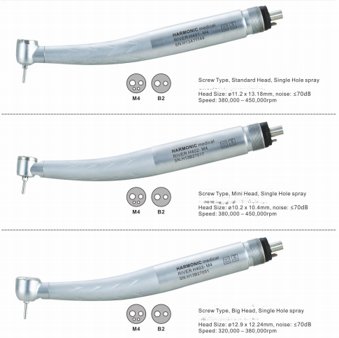 Size of handpiece screw bur locking