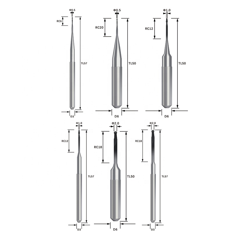 zirconia burs zirkon zahn size