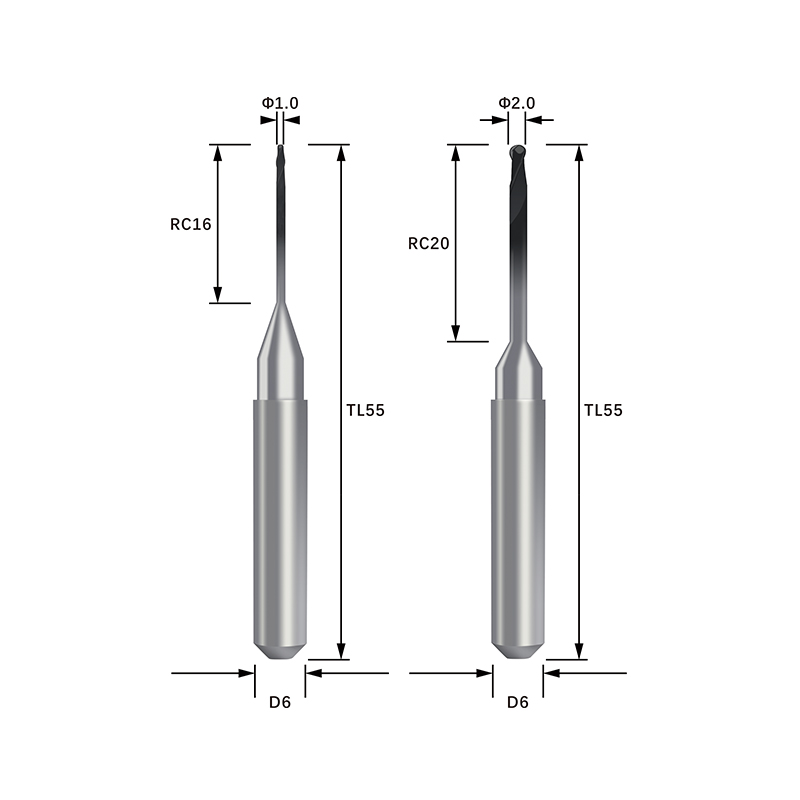 zirconia milling burs arum size